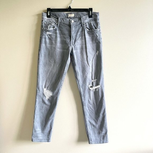 Mother Skinny Jeans The Dropout in Holy Smokes Womens Size 27 Gray Crop … - Picture 3 of 11
